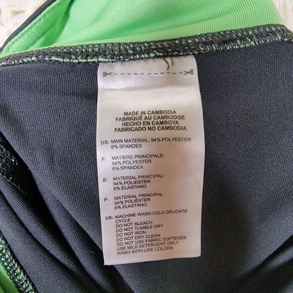 Adidas Climalite Stretch Logo Leggings Black Green Size Small - Picture 5 of 10